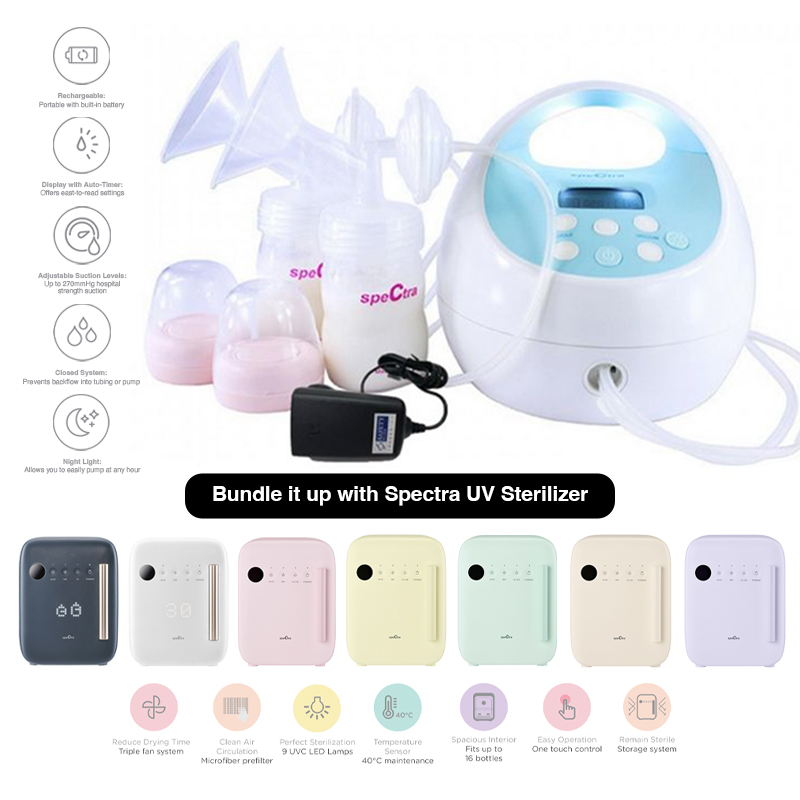 Spectra S1+ Double Electric Breastpump + UV LED Sterilizer Bundle